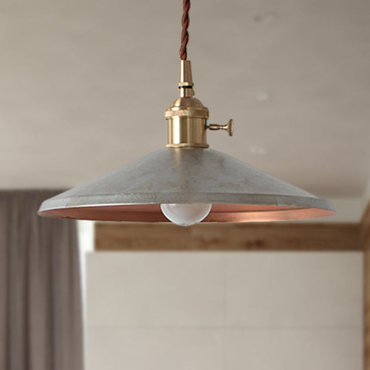 Rustic Saucer Shade Pendant Light with Adjustable Cord - Silver/Red/Blue