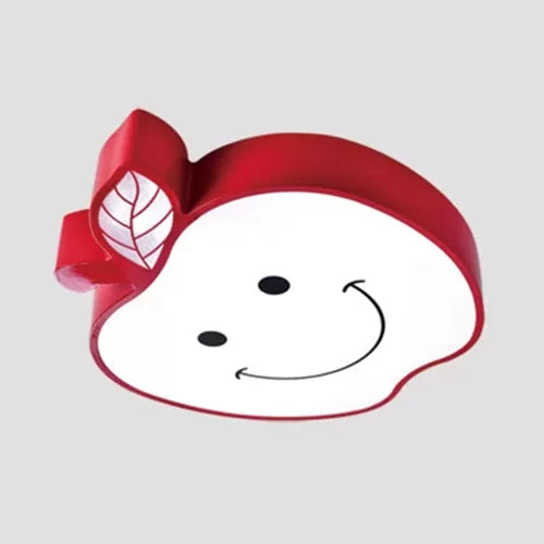 Darling Smiling Apple Ceiling Light for Child's Bedroom - Acrylic Metal Flush Mount