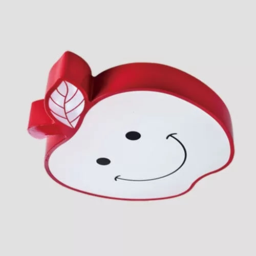 Darling Smiling Apple Ceiling Light for Child's Bedroom - Acrylic Metal Flush Mount