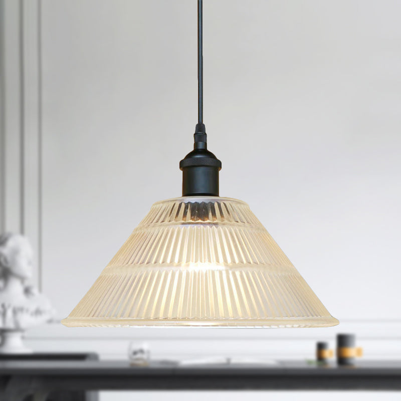 Suspension en forme de cône en verre noir moderne pour une décoration de salon élégante