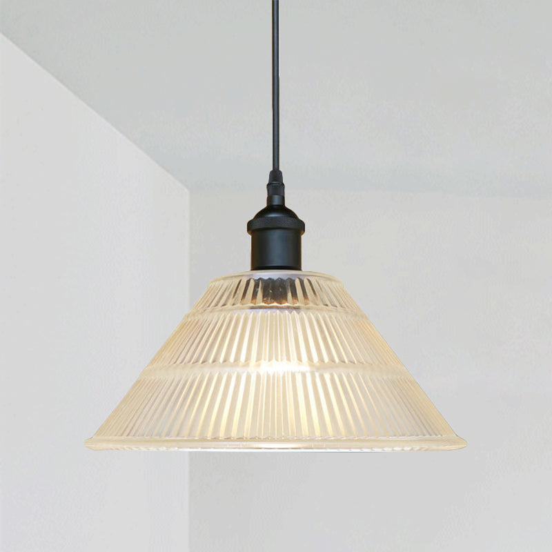 Suspension en forme de cône en verre noir moderne pour une décoration de salon élégante