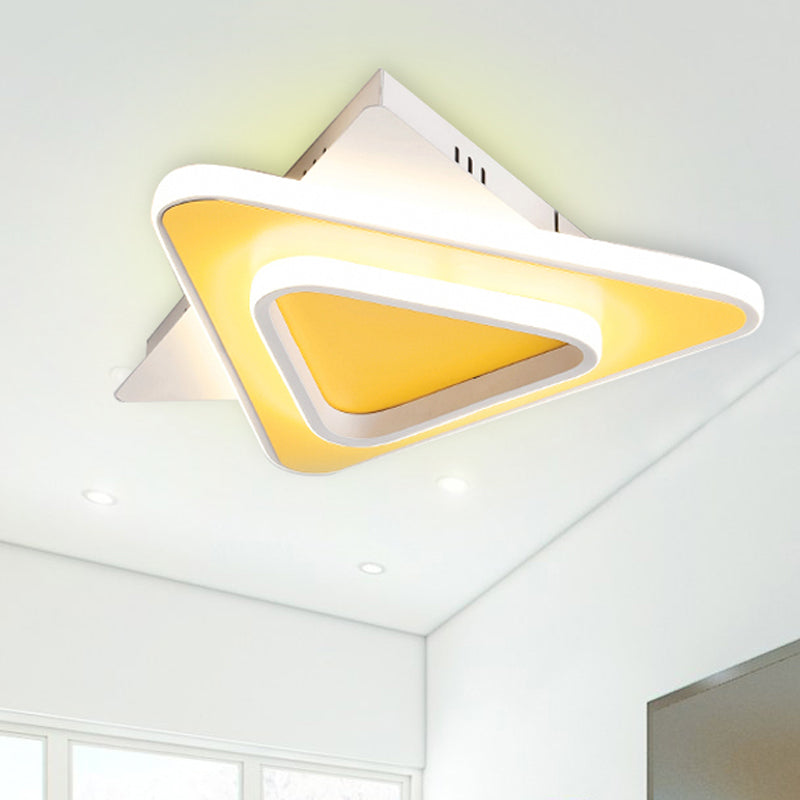 Modern Geometric Flush Nordic Metal & Acrylic Integrated LED Ceiling Light
