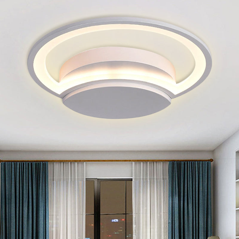 Contemporary Round Acrylic Flush Mount Ceiling Light For Living Room Décor White / 16 Warm