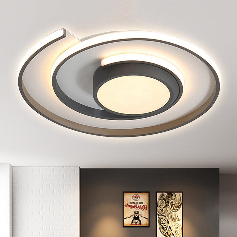 Modern Swirl LED Ceiling Lamp for Energy-Saving Study Room Lighting