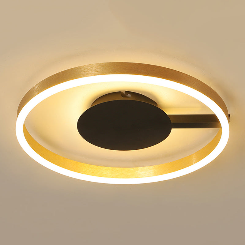 Gold Acrylic LED Flush Ceiling Light for Study Room