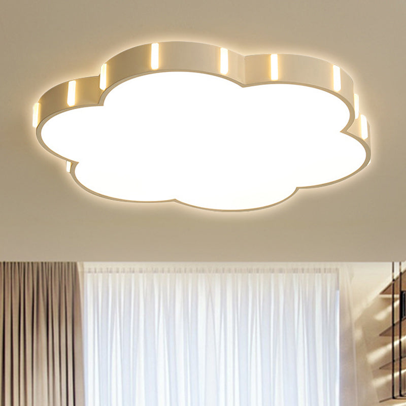 Blossom Shaped Kindergarten Flushmount Ceiling Lamp in White
