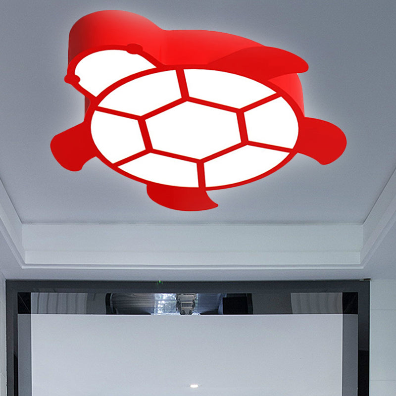 Cartoon Turtle Kindergarten Ceiling Light - Acrylic Flush Mount Fixture