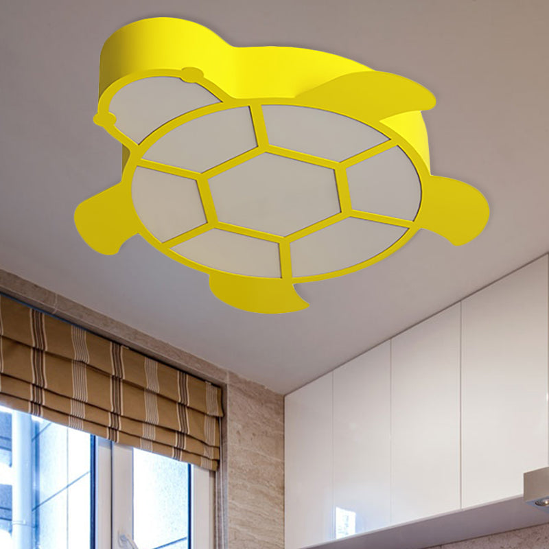 Cartoon Turtle Kindergarten Ceiling Light - Acrylic Flush Mount Fixture