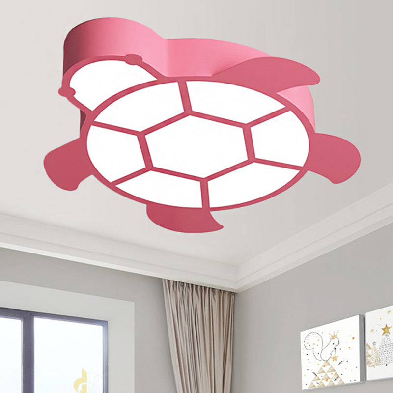 Cartoon Turtle Kindergarten Ceiling Light - Acrylic Flush Mount Fixture