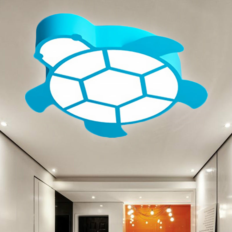 Cartoon Turtle Kindergarten Ceiling Light - Acrylic Flush Mount Fixture