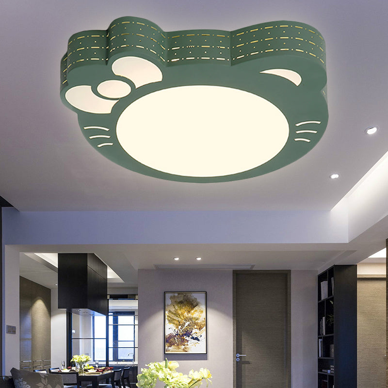 Kindergarten Kitty Ceiling Light: Acrylic Art Decor LED Flush Mount