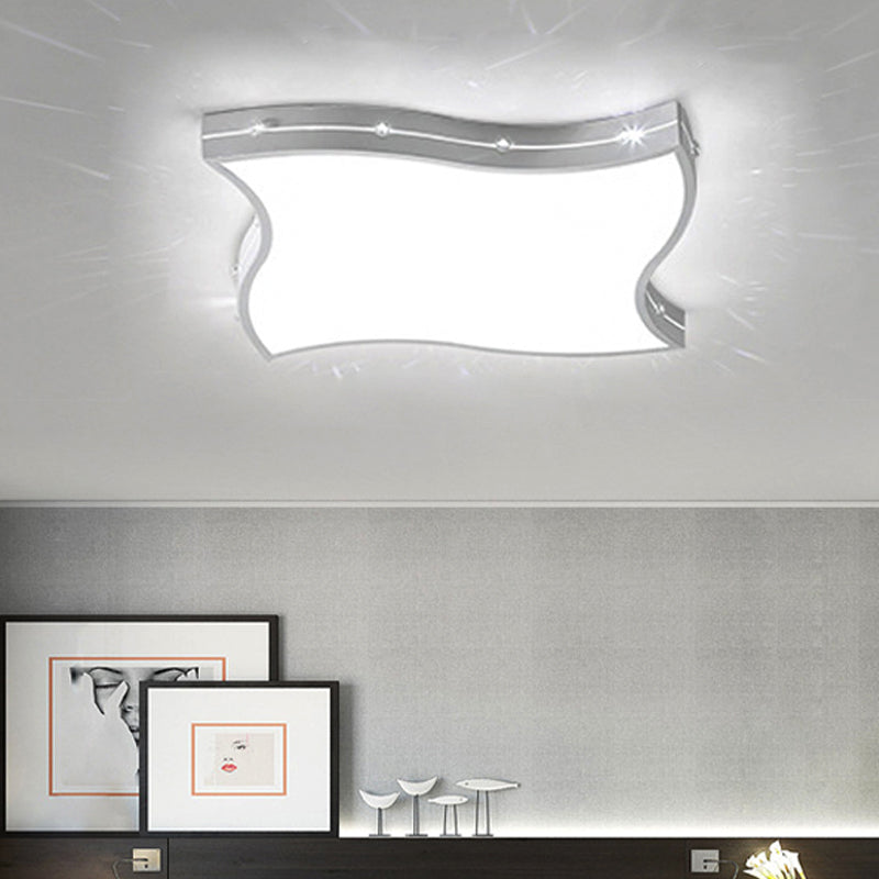 Plafonnier LED monochromatique moderne à encastrer en blanc pour chambre à coucher
