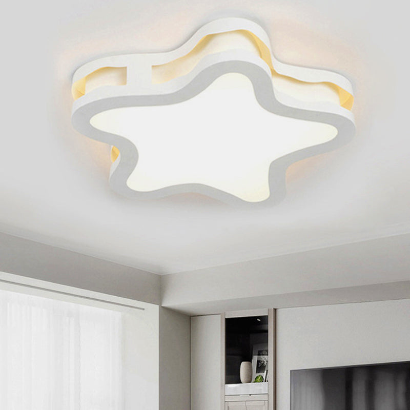 Cartoon Classroom Ceiling Light in White - Acrylic Flush Mount Fixture