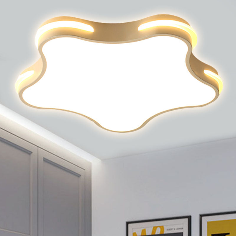 Modern White Star LED Ceiling Lamp for Boys' Bedroom