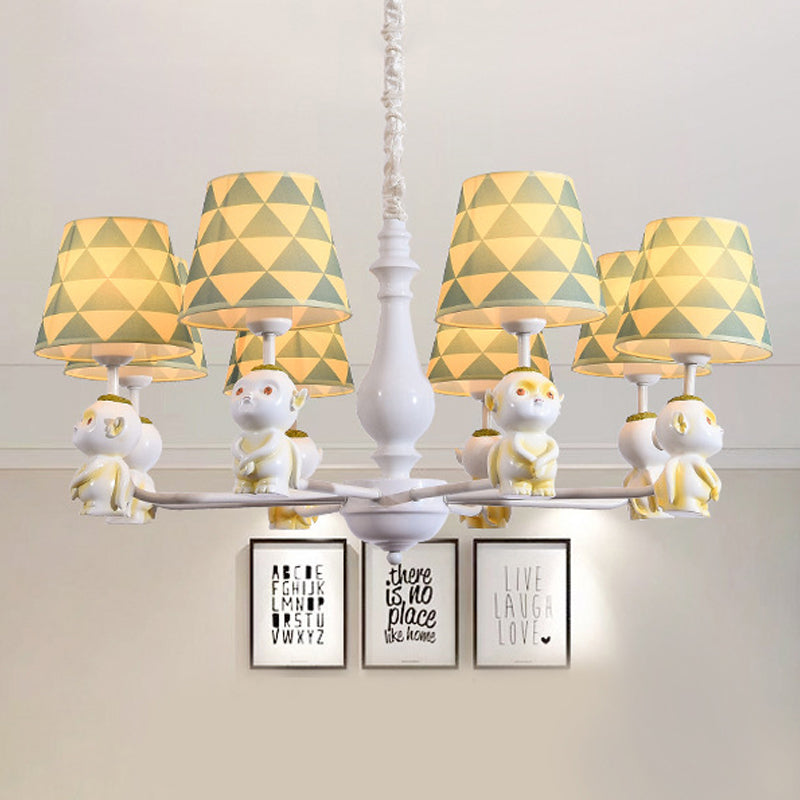 Yellow Nordic Pendant Lights - Fabric Tapered Shade Hanging For Living Room