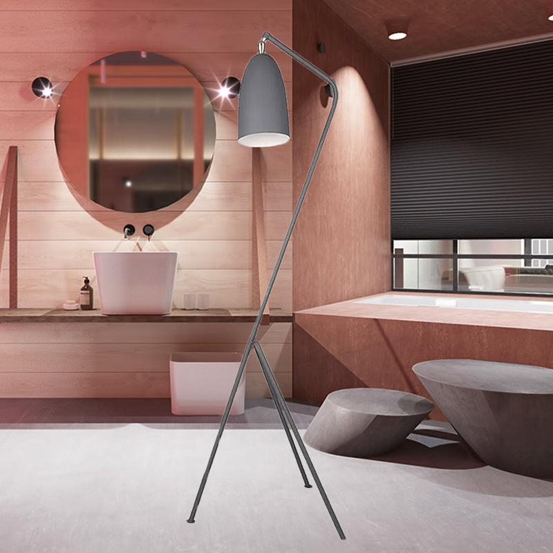 Macaron Loft Metal Floor Light With Domed Shade - One Bulb Candy Color Perfect For Meeting Rooms