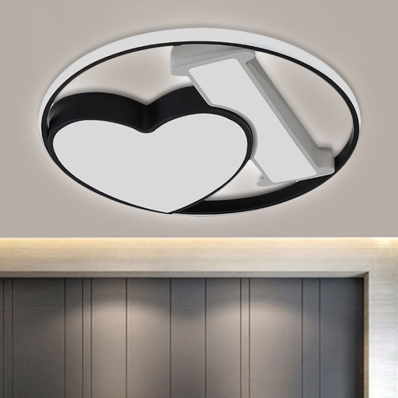 Heart-shaped Bedroom Flush Mount Ceiling Light Fixture - Art Deco Acrylic Design