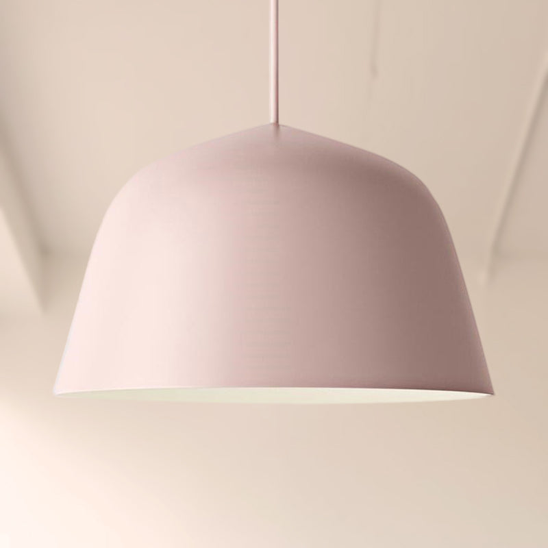 Lampe suspendue en métal à 1 lampe de style nordique en forme de dôme, noire/verte, pour chambre à coucher