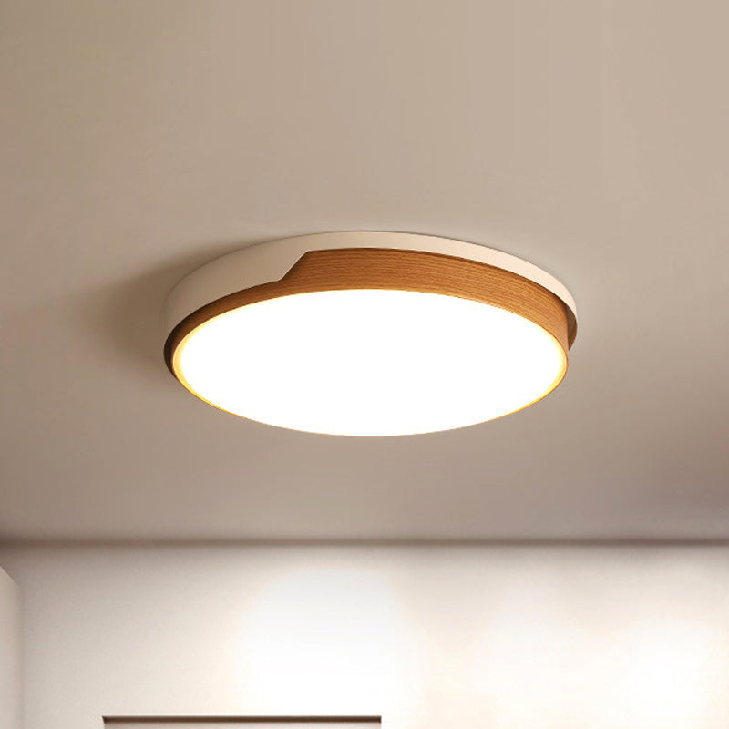 Modern Round LED Flush Mount Light for Dining Room in White