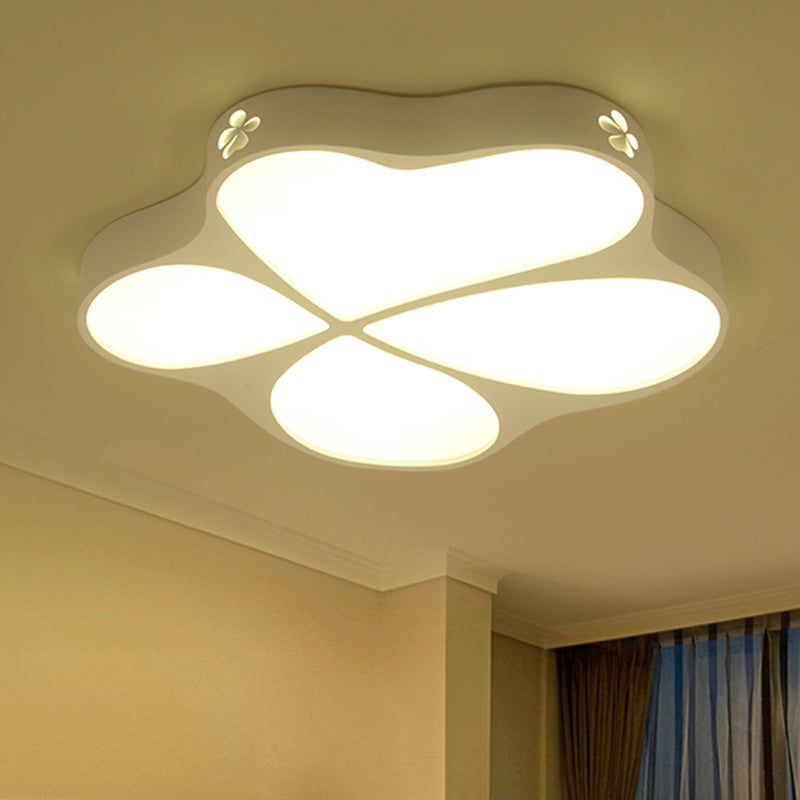 Floral Acrylic Ceiling Mount Light: Elegant Contemporary Lamp in White Finish