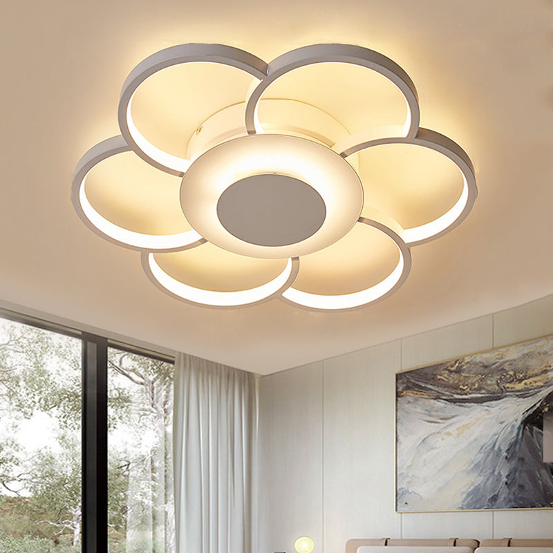 Modern Acrylic Blossom LED Ceiling Light in White for Kid's Bedroom - Flush Mount Fixture