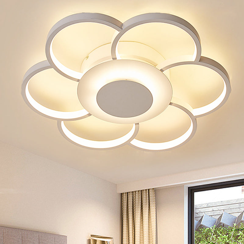 Modern Acrylic Blossom LED Ceiling Light in White for Kid's Bedroom - Flush Mount Fixture