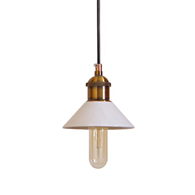 Mid Century Cone Ceramic Pendant Lamp - White Hanging Ceiling Light For Bedroom