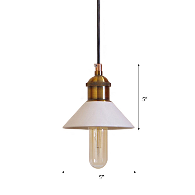 Mid Century Cone Ceramic Pendant Lamp - White Hanging Ceiling Light For Bedroom