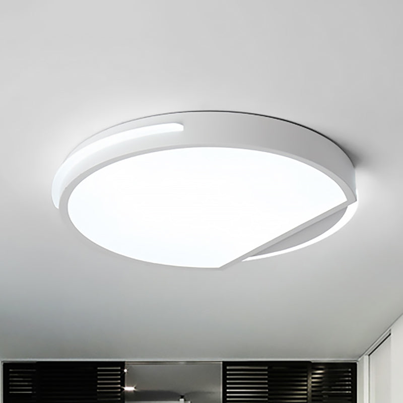 Plafonnier encastré en métal simple en blanc chaud : design rond de 16"/19,5" de large