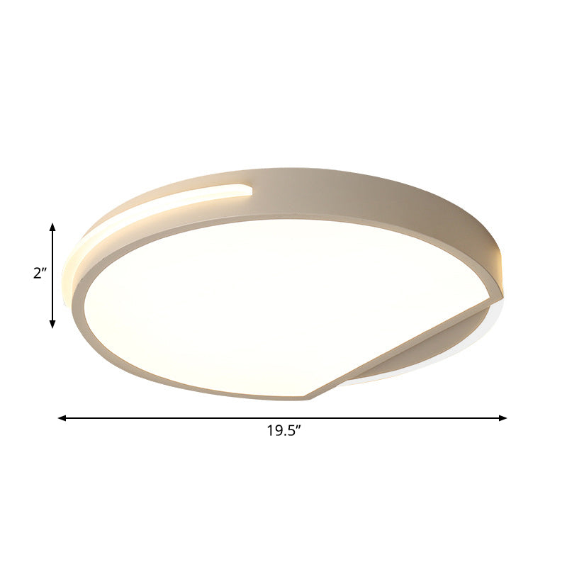 Plafonnier encastré en métal simple en blanc chaud : design rond de 16"/19,5" de large