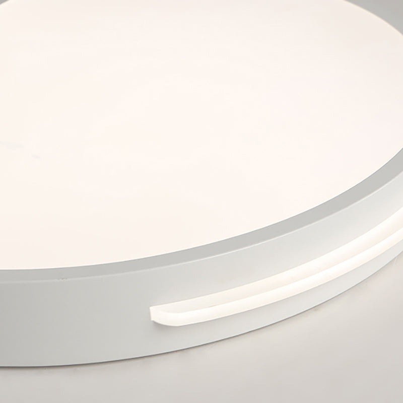 Plafonnier encastré en métal simple en blanc chaud : design rond de 16"/19,5" de large