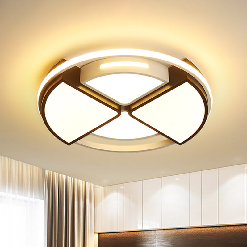 Modern Fan-Shaped LED Flush Mount Ceiling Light with Metal and Acrylic Shade - 16/19.5