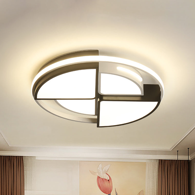Modern Fan-Shaped LED Flush Mount Ceiling Light with Metal and Acrylic Shade - 16/19.5