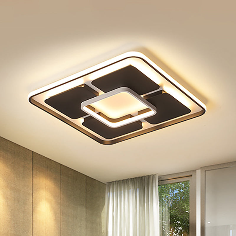 Nordic Style LED Flush Mount Ceiling Light in Black and White - 18"/23.5"/35.5" W