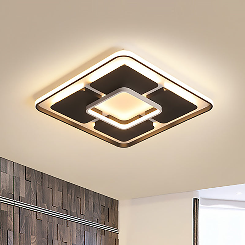 Nordic Style LED Flush Mount Ceiling Light in Black and White - 18"/23.5"/35.5" W