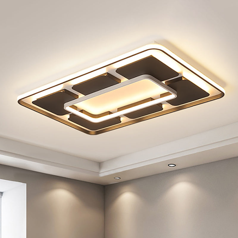 Nordic Style LED Flush Mount Ceiling Light in Black and White - 18"/23.5"/35.5" W