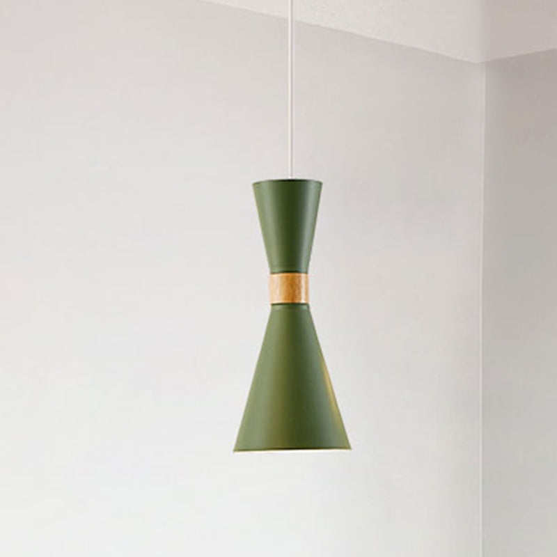 Nordic Metal Hourglass Mini Pendant Light for Living Room and Hallway - 1 Light Hanging Lamp
