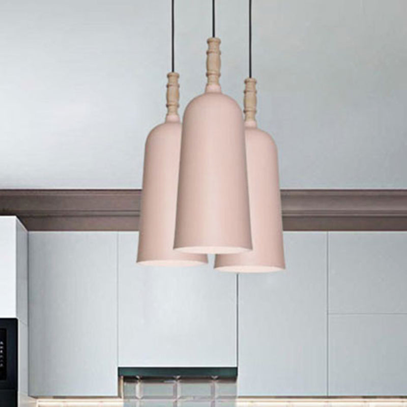 Nordic Metal Pendant Light - Stylish Hanging Lamp For Cafe Or Bookstore Pink