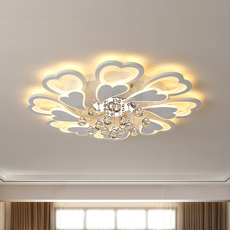 Loving-Heart LED Flush Light in Warm/White Light - Contemporary Acrylic Design - 27"/31.5" Wide