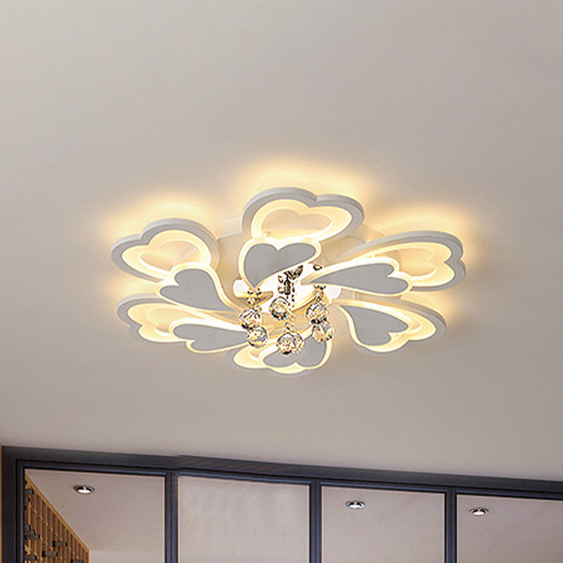 Loving-Heart LED Flush Light in Warm/White Light - Contemporary Acrylic Design - 27"/31.5" Wide