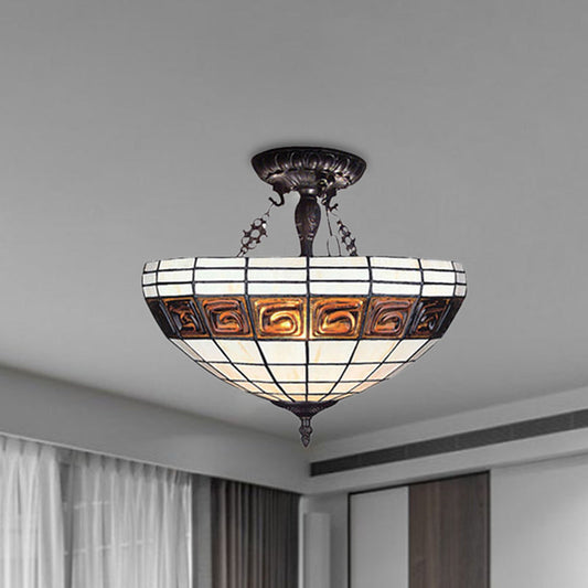Vintage Tiffany Art Glass Dome Chandelier for Hotel and Cloth Shop
