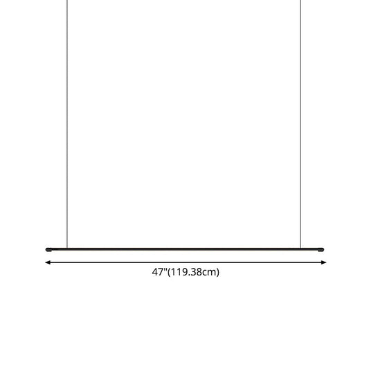 Sleek Led Pendant Lamp For Kitchen Bar Island - Minimalist Thin Rod Design Metal Construction Black