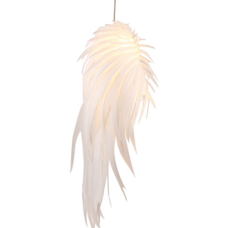 Feather Pendant Lighting: Angel Wing-inspired White Hanging Lamp for Living Room