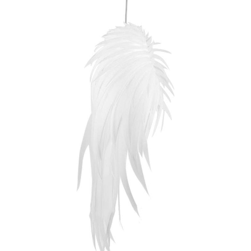 Feather Pendant Lighting: Angel Wing-inspired White Hanging Lamp for Living Room