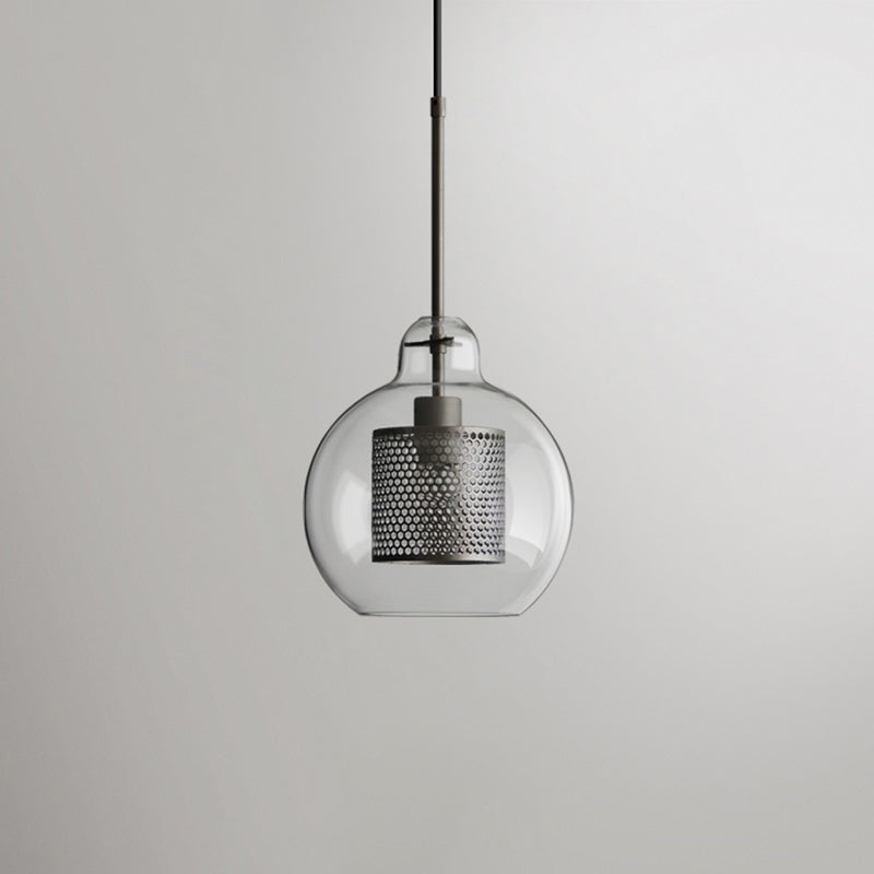 Modern Clear Glass Pendant Light For Dining Room Table - 1-Light Fixture Silver / 9.5 Bulged