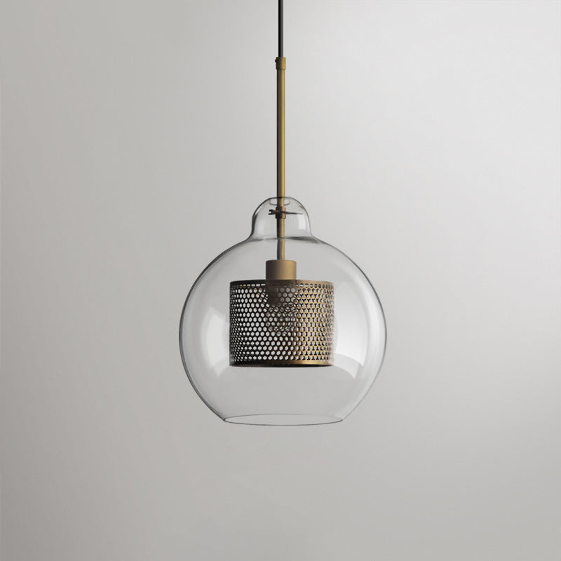 Modern Clear Glass Pendant Light For Dining Room Table - 1-Light Fixture Bronze / 12 Bulged