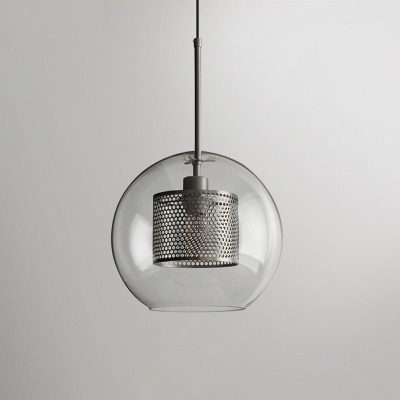 Modern Clear Glass Pendant Light For Dining Room Table - 1-Light Fixture Silver / 12 Globe