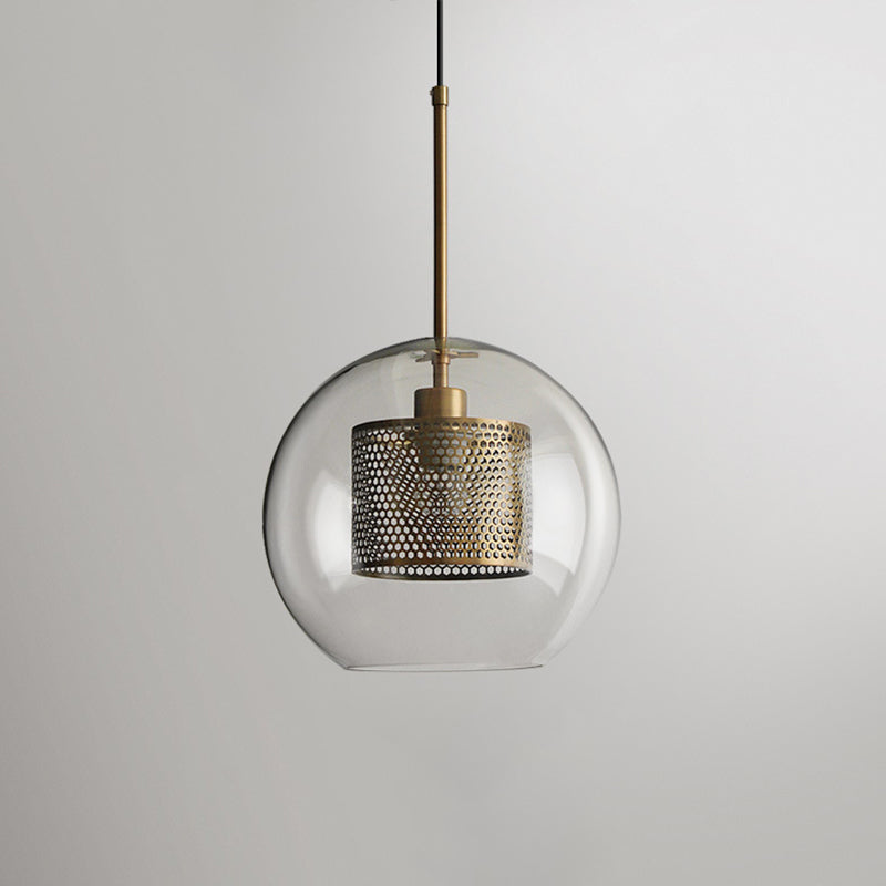 Modern Clear Glass Pendant Light for Dining Table - 1 Hanging Fixture