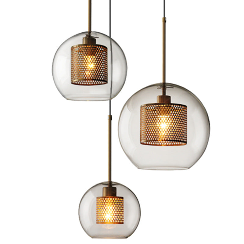 Modern Clear Glass Pendant Light For Dining Room Table - 1-Light Fixture