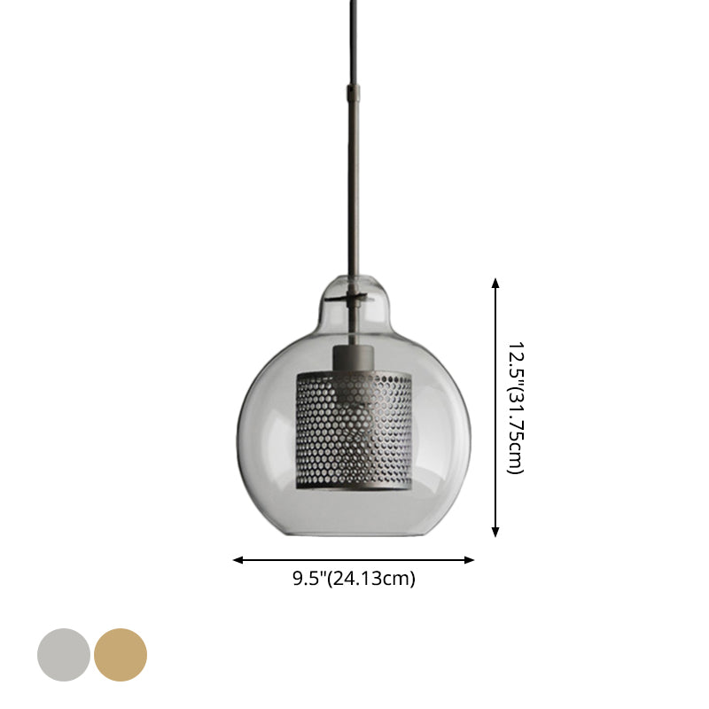 Modern Clear Glass Pendant Light For Dining Room Table - 1-Light Fixture